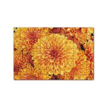 Cakapuzzle Turuncu Yıldız Çiçekleri 120 Parça Ahşap Puzzle