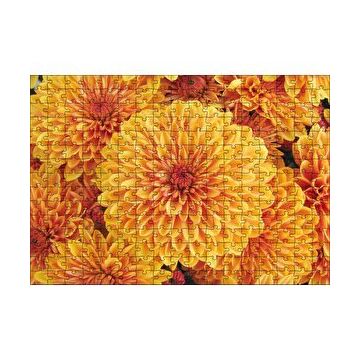 Cakapuzzle Turuncu Yıldız Çiçekleri 120 Parça Ahşap Puzzle