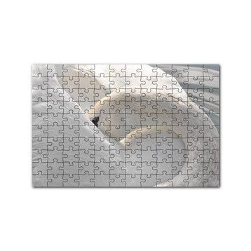 Cakapuzzle Tüylerini Temizleyen Zarif Beyaz Kuğu 120 Parça Ahşap Puzzle