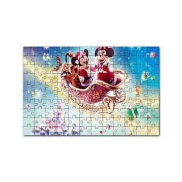 Cakapuzzle Uçan Arabada Mickey Minnie Mouse ve Goofy 120 Parça Ahşap Puzzle