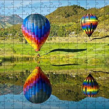 Cakapuzzle Uçan Balon Ve Yolcuları Görseli 120 Parça Ahşap Puzzle