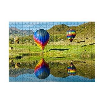 Cakapuzzle Uçan Balon Ve Yolcuları Görseli 120 Parça Ahşap Puzzle