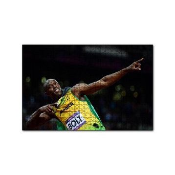 Cakapuzzle Usain Bolt Jamaika Sprint Sporları 2012 Londra 120 Parça Ahşap Puzzle