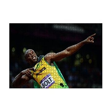 Cakapuzzle Usain Bolt Jamaika Sprint Sporları 2012 Londra 120 Parça Ahşap Puzzle