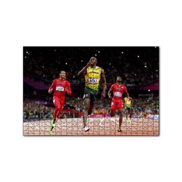 Cakapuzzle Usain Bolt Zaferi Jamaika Sprint Sporları 120 Parça Ahşap Puzzle