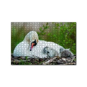 Cakapuzzle Uykudaki Kuğu Ailesi 120 Parça Ahşap Puzzle