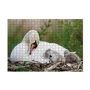 Cakapuzzle Uykudaki Kuğu Ailesi 120 Parça Ahşap Puzzle