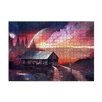Cakapuzzle Uzak Bir Gezegendeki Ev 120 Parça Ahşap Puzzle