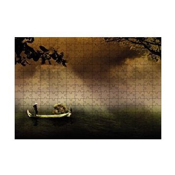 Cakapuzzle Uzak Doğuda Kayık İle Yük Taşıma 120 Parça Ahşap Puzzle
