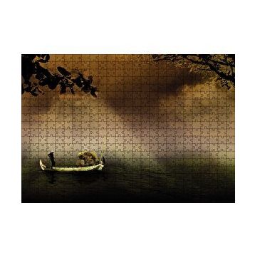 Cakapuzzle Uzak Doğuda Kayık İle Yük Taşıma 120 Parça Ahşap Puzzle