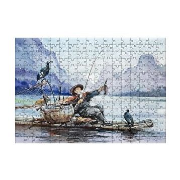 Cakapuzzle Uzakdoğulu Balıkçı ve Karabataklar 120 Parça Ahşap Puzzle