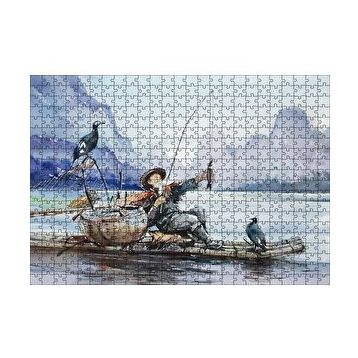 Cakapuzzle Uzakdoğulu Balıkçı ve Karabataklar 120 Parça Ahşap Puzzle
