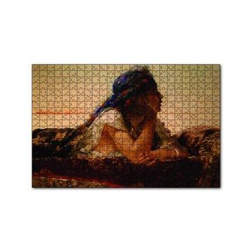 Cakapuzzle Uzanan Kadın Yağlıboya 120 Parça Ahşap Puzzle