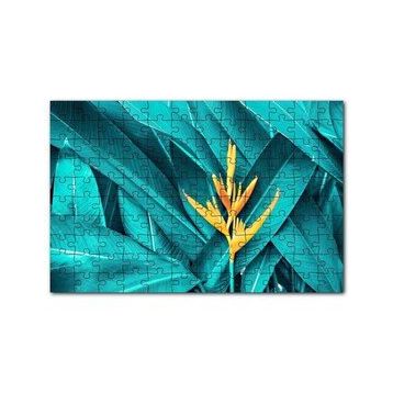 Cakapuzzle Uzun Yeşil Yapraklar ve Sarı Çiçek 120 Parça Ahşap Puzzle