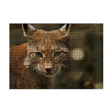 Cakapuzzle Vaşak Yakın Çekim Flu Arkaplan 120 Parça Ahşap Puzzle