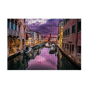 Cakapuzzle Venedik Kanalda Akşam Manzarası 120 Parça Ahşap Puzzle