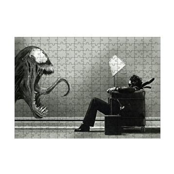 Cakapuzzle Venom ve Koltukta Oturan Adam 120 Parça Ahşap Puzzle