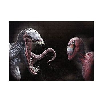 Cakapuzzle Venom ve Örümcek Adam Dijital Çizim 120 Parça Ahşap Puzzle