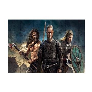 Cakapuzzle Vikingler Ragnar Lagertha Rollo 120 Parça Ahşap Puzzle