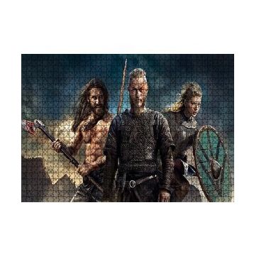 Cakapuzzle Vikingler Ragnar Lagertha Rollo 120 Parça Ahşap Puzzle