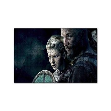 Cakapuzzle Vikingler Ragnar ve Lagertha 120 Parça Ahşap Puzzle