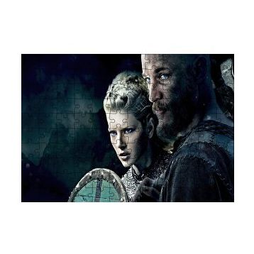 Cakapuzzle Vikingler Ragnar ve Lagertha 120 Parça Ahşap Puzzle