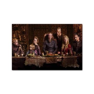 Cakapuzzle Vikingler Tüm Karakterler Yemek Masasında 120 Parça Ahşap Puzzle