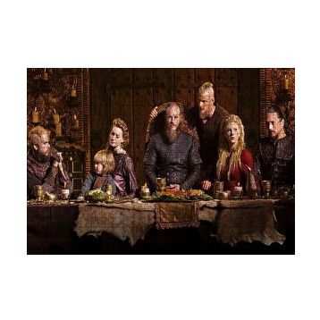 Cakapuzzle Vikingler Tüm Karakterler Yemek Masasında 120 Parça Ahşap Puzzle