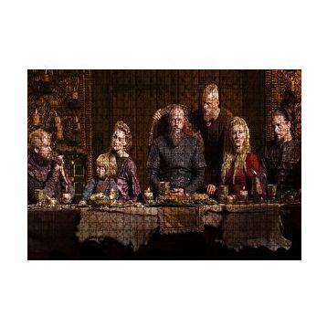 Cakapuzzle Vikingler Tüm Karakterler Yemek Masasında 120 Parça Ahşap Puzzle