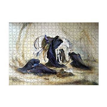 Cakapuzzle Yağlı Boya Kerbela Ağıt Resmi 120 Parça Ahşap Puzzle