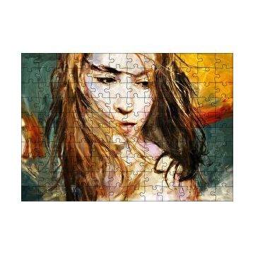 Cakapuzzle Yağlı Boya Resmi Kadın Uçuşan Saçlar Görseli Puzzle
