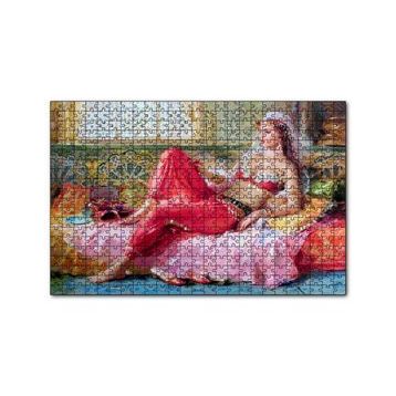 Cakapuzzle Yağlı Boya Resmi Otantik Giyimli Kadın Görseli 120 Parça Ahşap Puzzle
