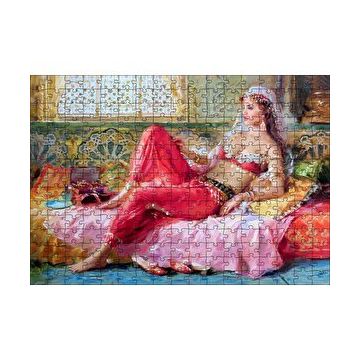 Cakapuzzle Yağlı Boya Resmi Otantik Giyimli Kadın Görseli 120 Parça Ahşap Puzzle