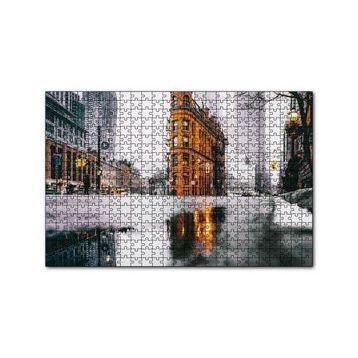 Cakapuzzle Yağmurlu Günde Gökdelenler 120 Parça Ahşap Puzzle