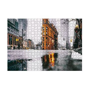 Cakapuzzle Yağmurlu Günde Gökdelenler 120 Parça Ahşap Puzzle
