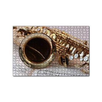 Cakapuzzle Yakın Plan Saksafon ve Notalar 120 Parça Ahşap Puzzle