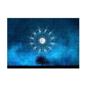 Cakapuzzle Yalnız Ağaç ve Gökyüzünde Yıldızlar 120 Parça Ahşap Puzzle