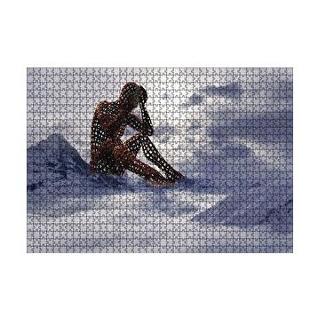 Cakapuzzle Yalnız Düşünen İnsan Figürü 120 Parça Ahşap Puzzle