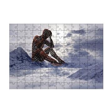 Cakapuzzle Yalnız Düşünen İnsan Figürü 120 Parça Ahşap Puzzle