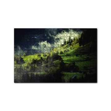 Cakapuzzle Yamaçlardaki Sisli Köy 120 Parça Ahşap Puzzle