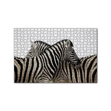 Cakapuzzle Yanyana Bir Çift Zebra 120 Parça Ahşap Puzzle
