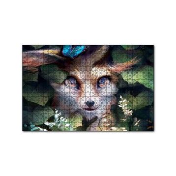 Cakapuzzle Yaprakların Arasındaki Sevimli Tilki 120 Parça Ahşap Puzzle