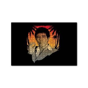 Cakapuzzle Yaralı Yüz Tony Montana Puro İçiyor 120 Parça Ahşap Puzzle