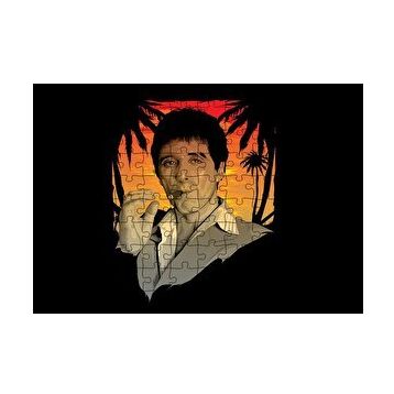Cakapuzzle Yaralı Yüz Tony Montana Puro İçiyor 120 Parça Ahşap Puzzle