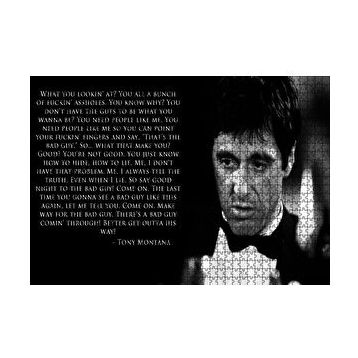Cakapuzzle Yaralı Yüz Tony Montana Sözü 120 Parça Ahşap Puzzle