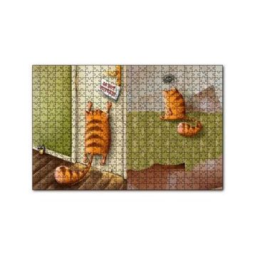 Cakapuzzle Yaramaz Kedi Rahatsız Etmeyin Yazılı 120 Parça Ahşap Puzzle