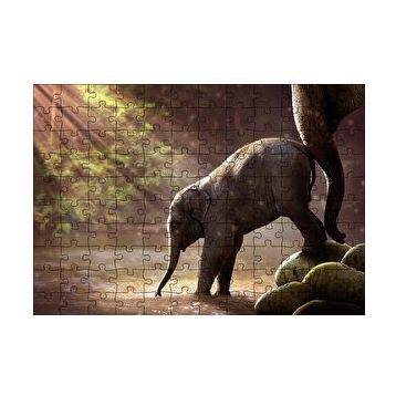 Cakapuzzle Yavru Fil Nehir ve Güneş Işınları 255 Parça Puzzle