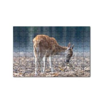 Cakapuzzle Yavru Geyik ve Yerde Kuru Yapraklar 120 Parça Ahşap Puzzle