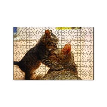 Cakapuzzle Yavru Kedi Anne Sevgisi 120 Parça Ahşap Puzzle