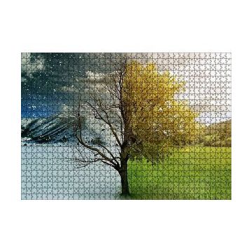 Cakapuzzle Yaz ve Kış Bir Arada 120 Parça Ahşap Puzzle